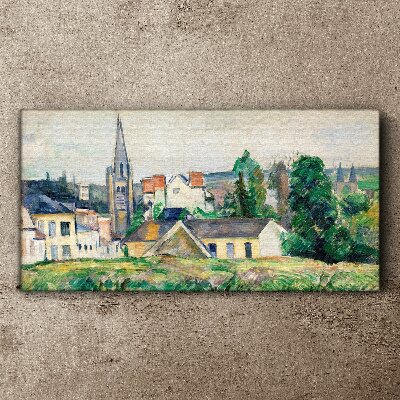 Rural landscape with a church Print on canvas