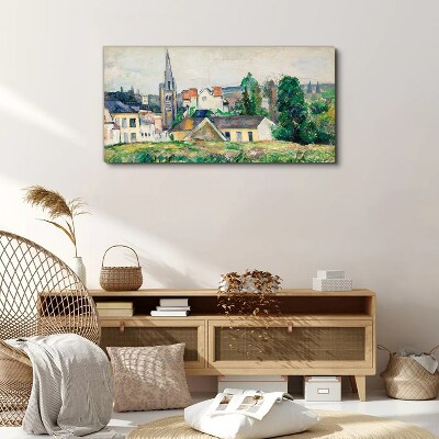 Rural landscape with a church Print on canvas