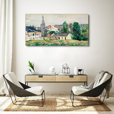 Rural landscape with a church Print on canvas
