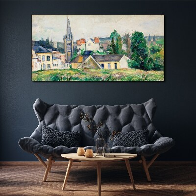 Rural landscape with a church Print on canvas