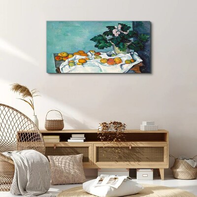Fruit table with vase Canvas wall art