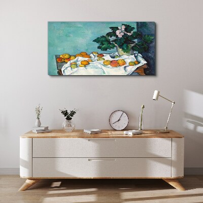 Fruit table with vase Canvas wall art