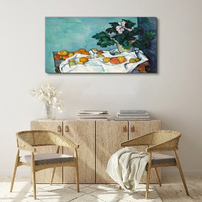Fruit table with vase Canvas wall art