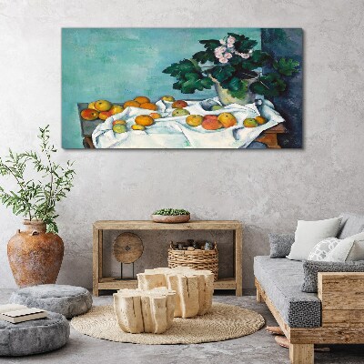 Fruit table with vase Canvas wall art