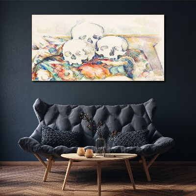Floral Still Life with Skulls Print on canvas
