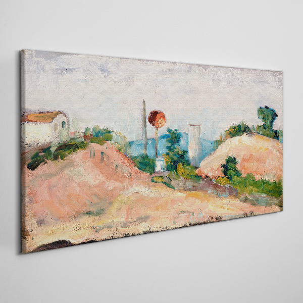 Landscape with a red ball Print on canvas