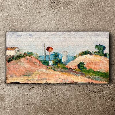 Landscape with a red ball Print on canvas