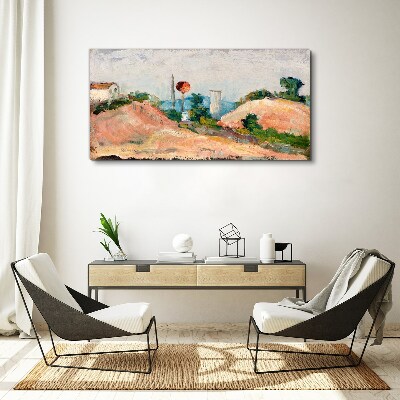 Landscape with a red ball Print on canvas
