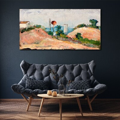 Landscape with a red ball Print on canvas