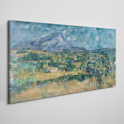 Mountain landscape in pastel colors Print on canvas