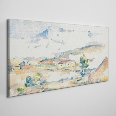 Mountain landscape in pastel shades Print on canvas