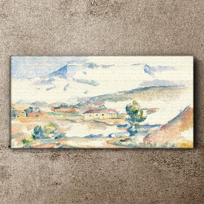 Mountain landscape in pastel shades Print on canvas