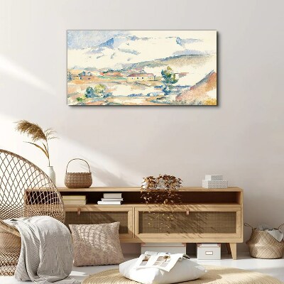 Mountain landscape in pastel shades Print on canvas