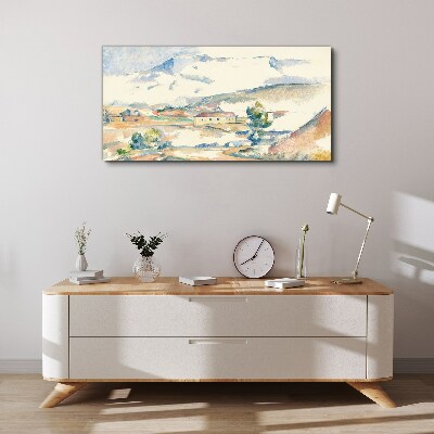 Mountain landscape in pastel shades Print on canvas