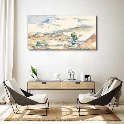 Mountain landscape in pastel shades Print on canvas