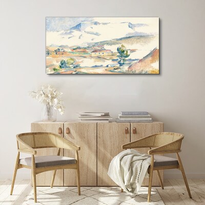 Mountain landscape in pastel shades Print on canvas