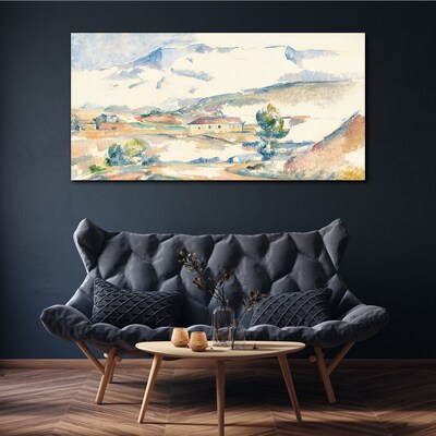 Mountain landscape in pastel shades Print on canvas
