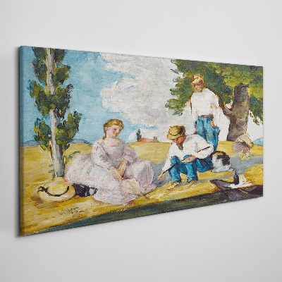 Forest picnic characters Canvas print