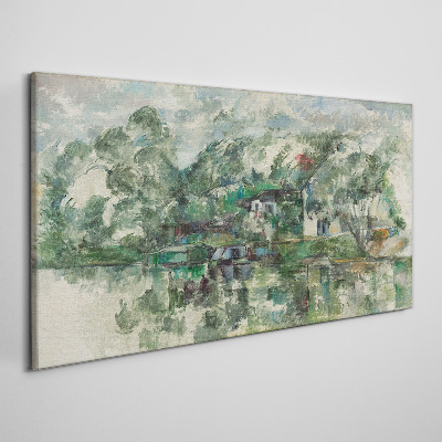 A peaceful landscape by the water Print on canvas