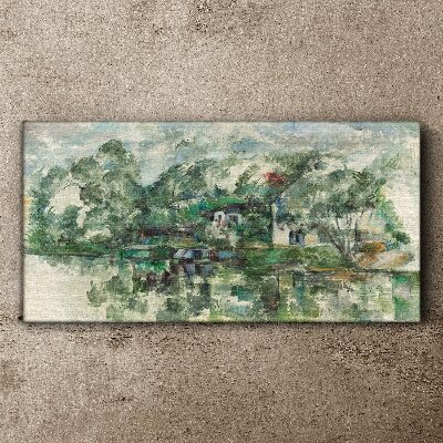 At waters edge cézanne Canvas print