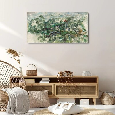 A peaceful landscape by the water Print on canvas