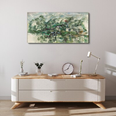 A peaceful landscape by the water Print on canvas