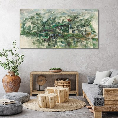 A peaceful landscape by the water Print on canvas