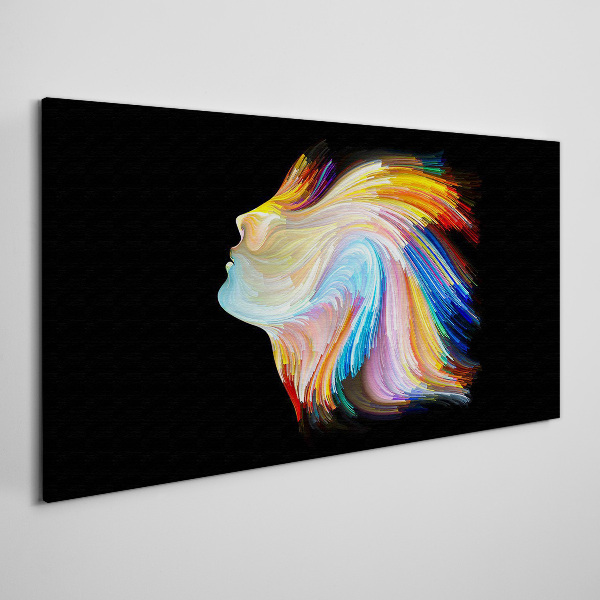 Colorful silhouette in motion Print on canvas