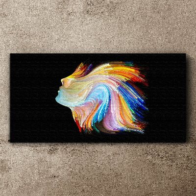 Colorful silhouette in motion Print on canvas