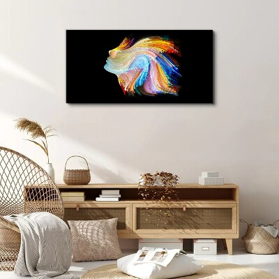 Colorful silhouette in motion Print on canvas
