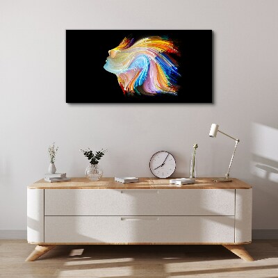 Colorful silhouette in motion Print on canvas
