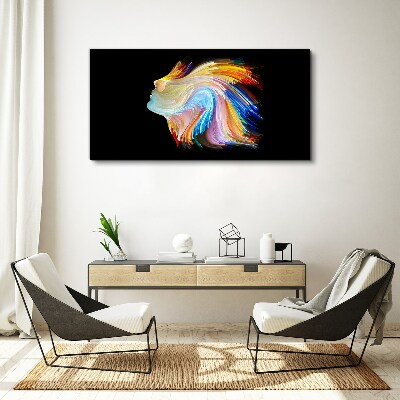 Colorful silhouette in motion Print on canvas