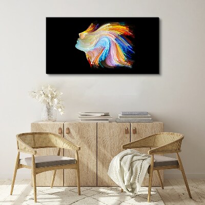 Colorful silhouette in motion Print on canvas
