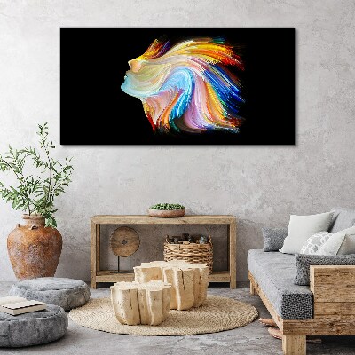 Colorful silhouette in motion Print on canvas