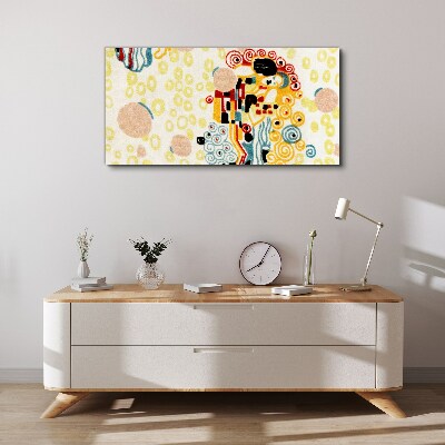 Colored circles and figures Canvas wall art