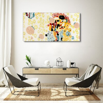 Colored circles and figures Canvas wall art