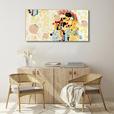 Colored circles and figures Canvas wall art