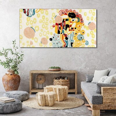 Colored circles and figures Canvas wall art