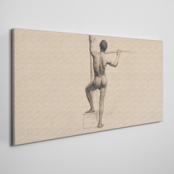 Figure of a man with a spear Print on canvas
