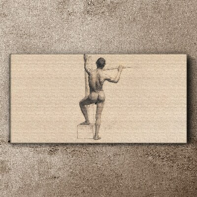 Figure of a man with a spear Print on canvas