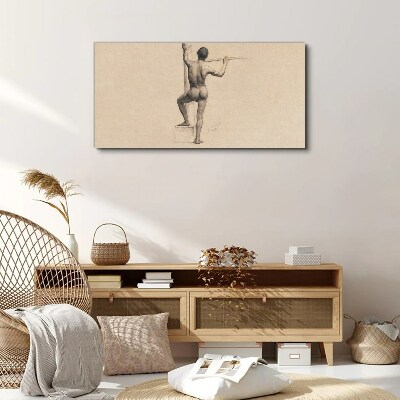 Figure of a man with a spear Print on canvas