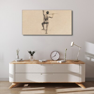 Figure of a man with a spear Print on canvas