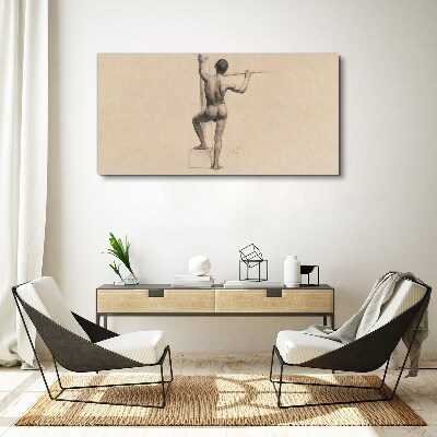 Figure of a man with a spear Print on canvas
