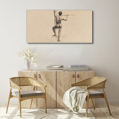 Figure of a man with a spear Print on canvas