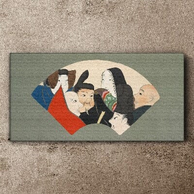 Traditional Japanese-style characters Print on canvas