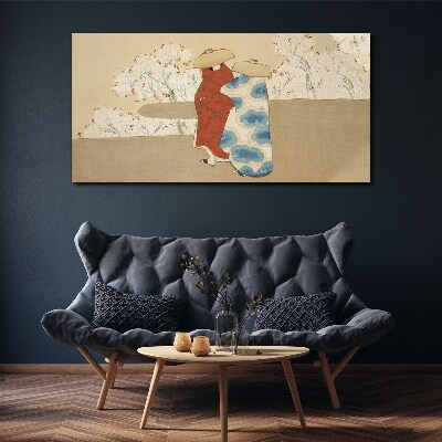 Meeting among the flowering trees Print on canvas
