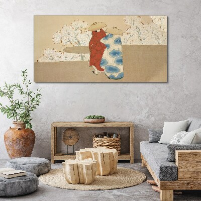 Meeting among the flowering trees Print on canvas