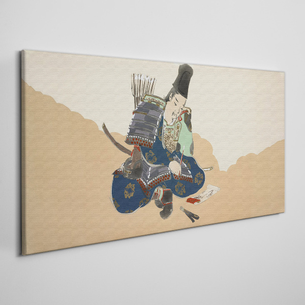 Man samurai bow arrow Canvas print