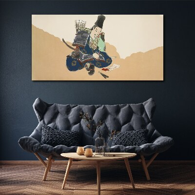 Man samurai bow arrow Canvas print
