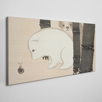 Meeting in the forest Canvas wall art